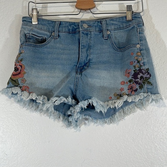 MOSSIMO SUPPLY CO. Embroidered boho high rise shorts floral hippie 10/30 - Picture 1 of 4